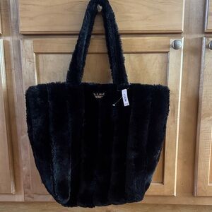 NWT Victoria’s Secret Faux Fur Plush Tote Bag